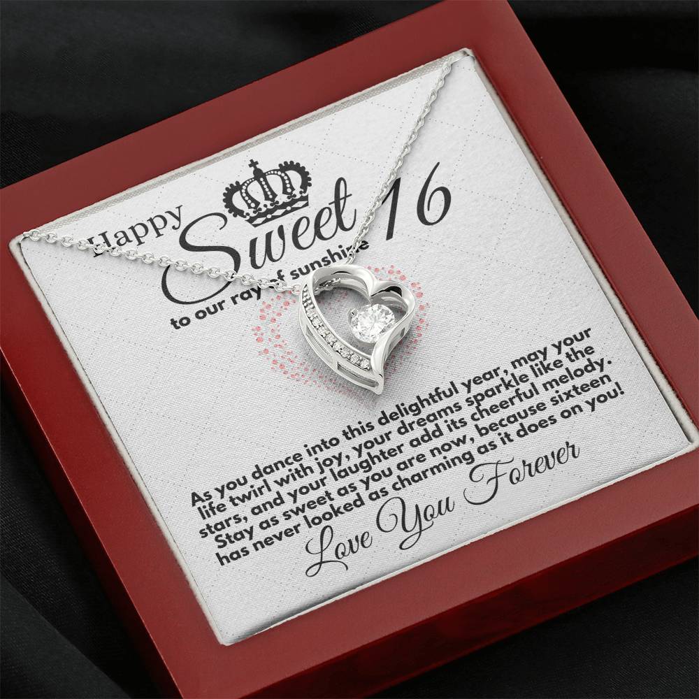 Sweet 16 Birthday Gift for Girls, Necklace Present for Daughter Sweet Sixteen from Parents or Grandparents, Jewelry Pendant Gifts On Girl Bday in Gold/Silver - Zahlia