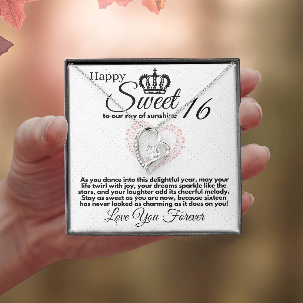 Sweet 16 Birthday Gift for Girls, Necklace Present for Daughter Sweet Sixteen from Parents or Grandparents, Jewelry Pendant Gifts On Girl Bday in Gold/Silver - Zahlia