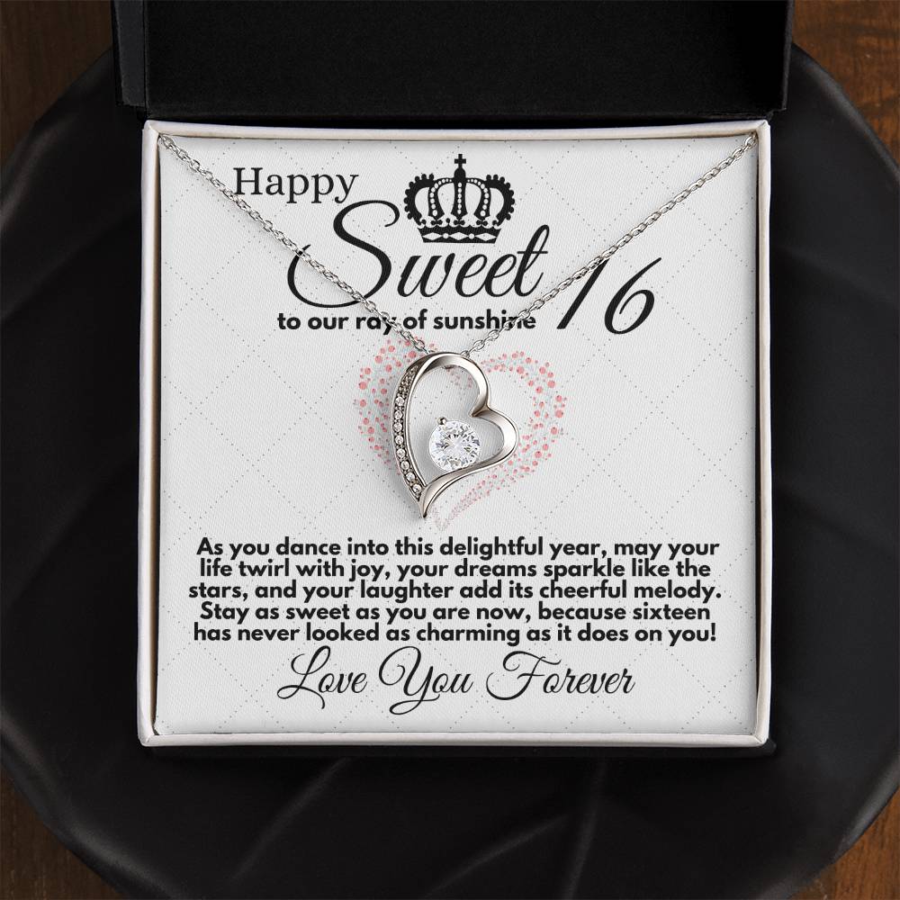 Sweet 16 Birthday Gift for Girls, Necklace Present for Daughter Sweet Sixteen from Parents or Grandparents, Jewelry Pendant Gifts On Girl Bday in Gold/Silver - Zahlia