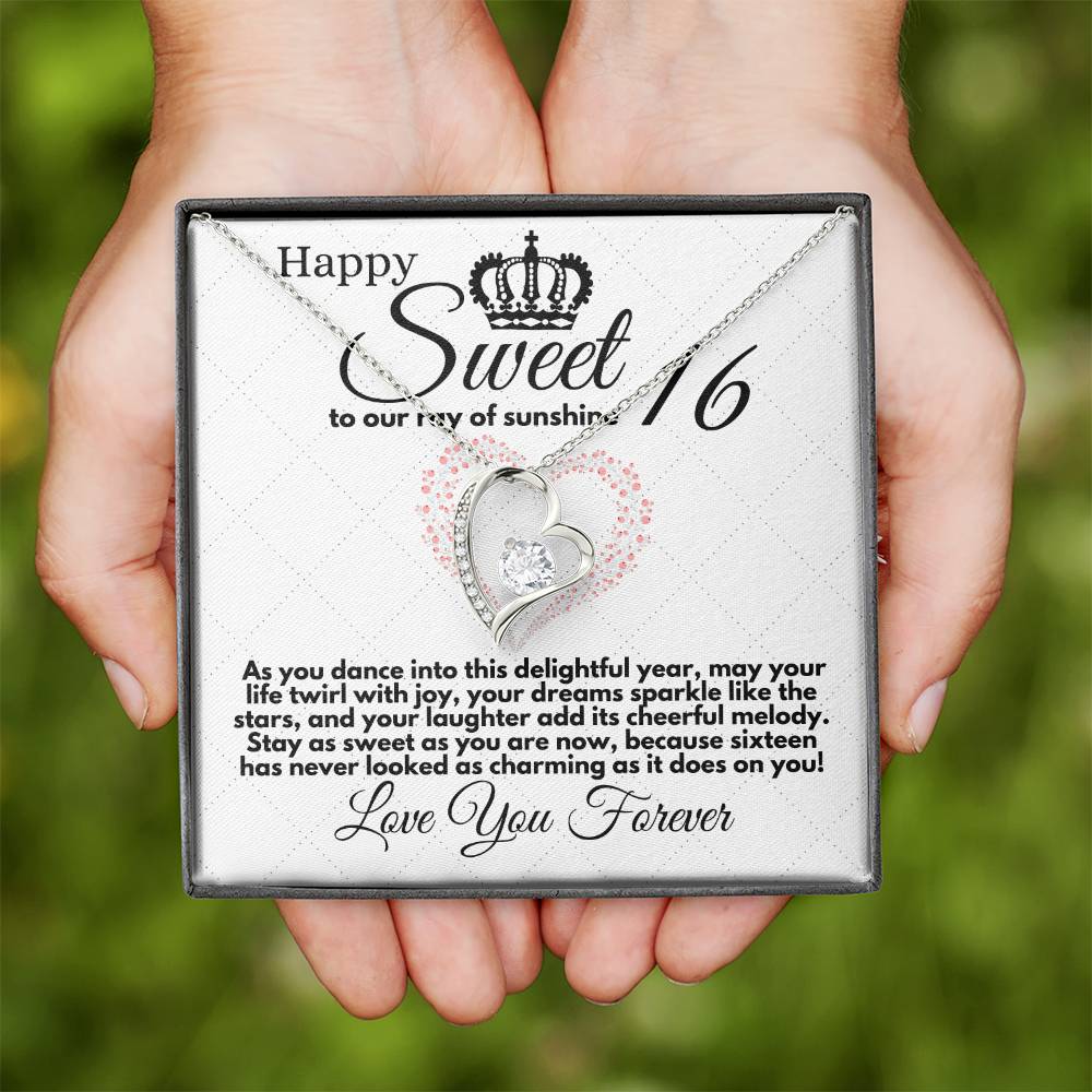 Sweet 16 Birthday Gift for Girls, Necklace Present for Daughter Sweet Sixteen from Parents or Grandparents, Jewelry Pendant Gifts On Girl Bday in Gold/Silver - Zahlia