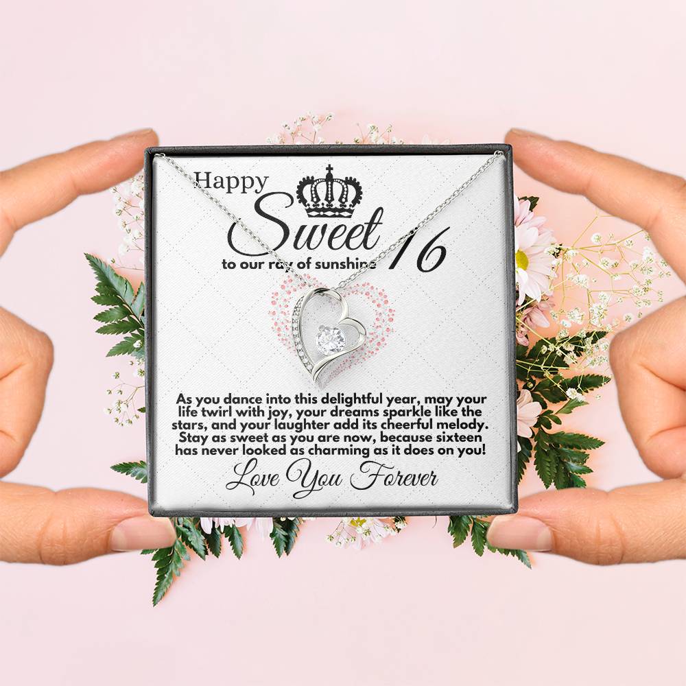 Sweet 16 Birthday Gift for Girls, Necklace Present for Daughter Sweet Sixteen from Parents or Grandparents, Jewelry Pendant Gifts On Girl Bday in Gold/Silver - Zahlia