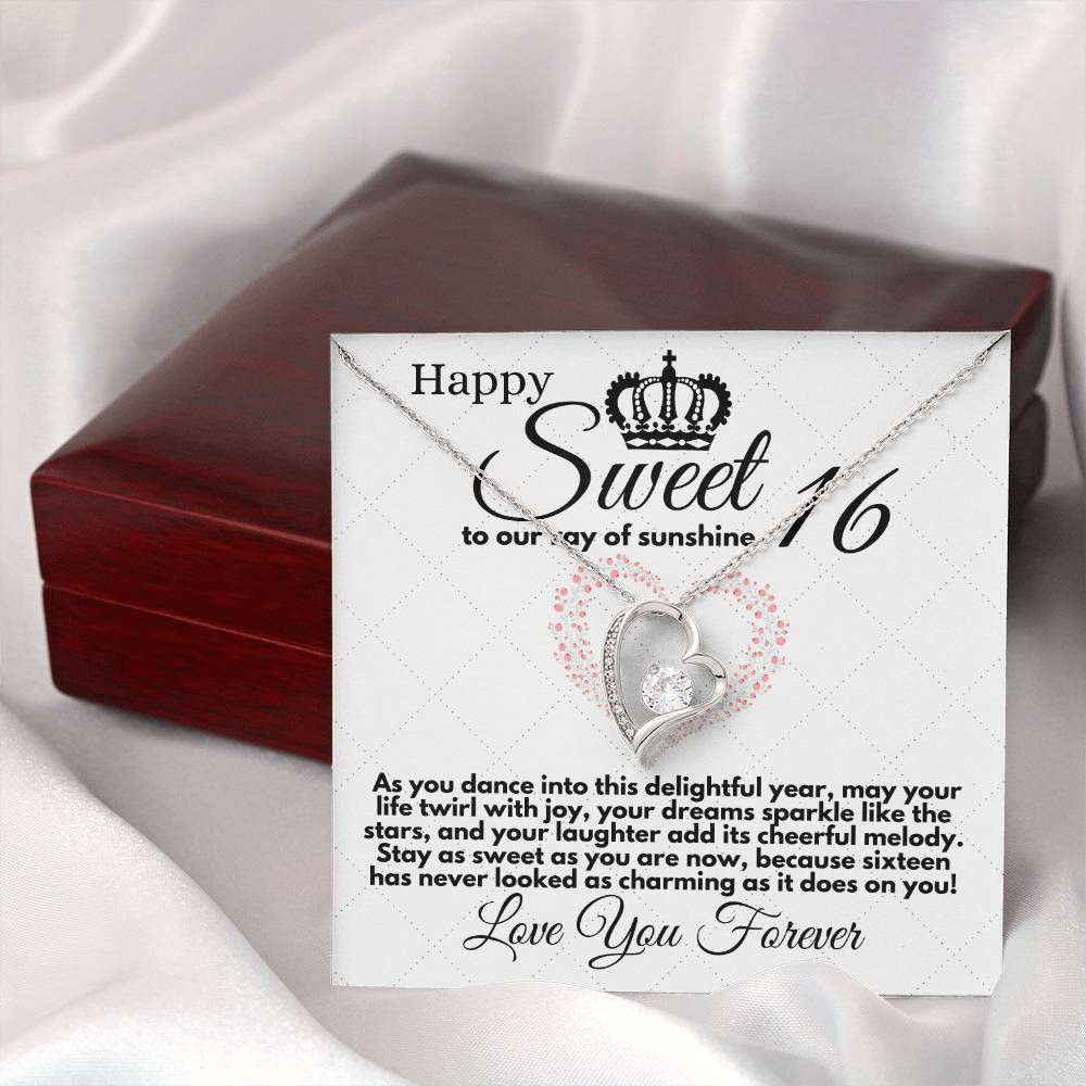 Sweet 16 Birthday Gift for Girls, Necklace Present for Daughter Sweet Sixteen from Parents or Grandparents, Jewelry Pendant Gifts On Girl Bday in Gold/Silver - Zahlia