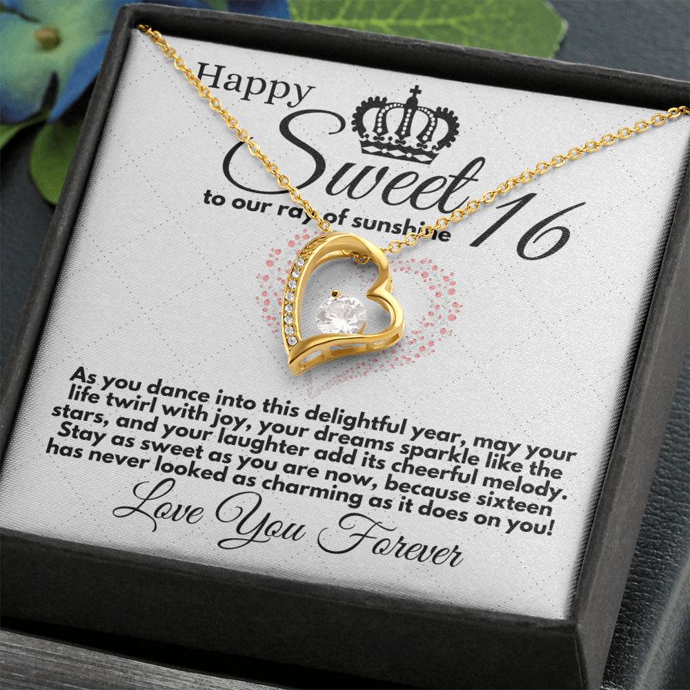 Sweet 16 Birthday Gift for Girls, Necklace Present for Daughter Sweet Sixteen from Parents or Grandparents, Jewelry Pendant Gifts On Girl Bday in Gold/Silver - Zahlia