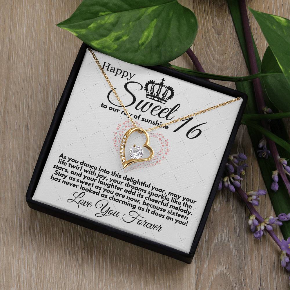 Sweet 16 Birthday Gift for Girls, Necklace Present for Daughter Sweet Sixteen from Parents or Grandparents, Jewelry Pendant Gifts On Girl Bday in Gold/Silver - Zahlia