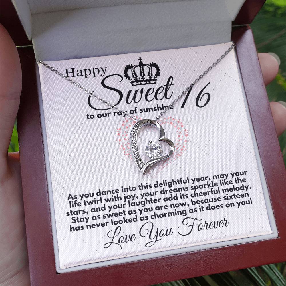 Sweet 16 Birthday Gift for Girls, Necklace Present for Daughter Sweet Sixteen from Parents or Grandparents, Jewelry Pendant Gifts On Girl Bday in Gold/Silver - Zahlia