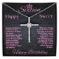 Sweet 16 Birthday Gift To My Daughter, Jewelry Cross Necklace With A Message Card In A Box, Unique Gifts Ideas For Sweet Sixteen Bday To Her, Girls Cross Pendant - Zahlia