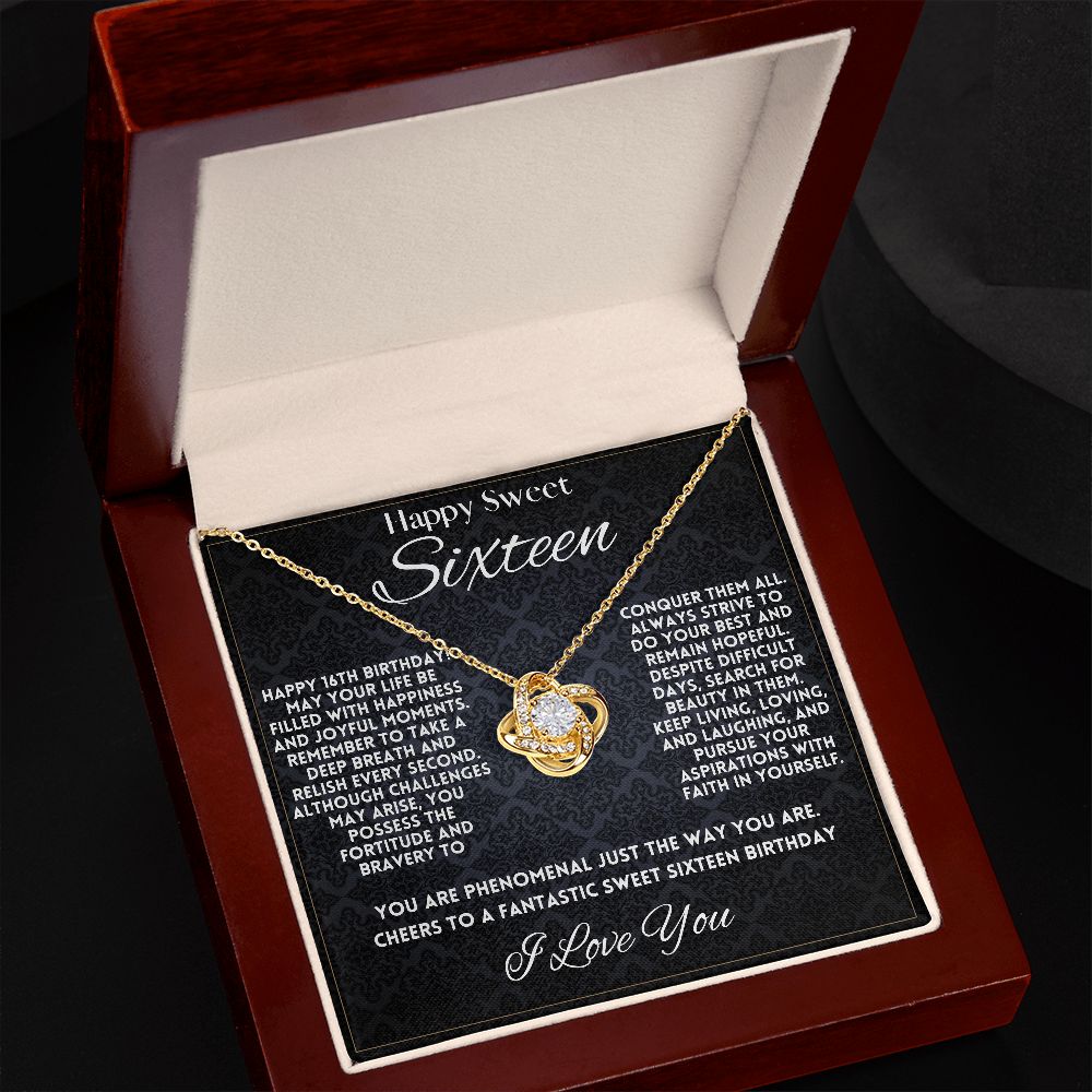 Sweet Sixteen Gifts For Girls - 16th Happy Birthday Gifts For 16 Year Old Girl - Necklace Jewelry With Message Card In A Gift Box from Mom and Dad Parents - Zahlia