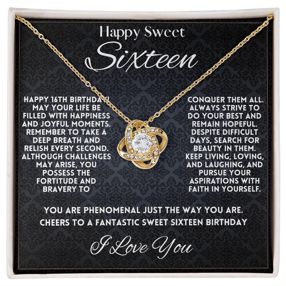 Sweet Sixteen Gifts For Girls - 16th Happy Birthday Gifts For 16 Year Old Girl - Necklace Jewelry With Message Card In A Gift Box from Mom and Dad Parents - Zahlia