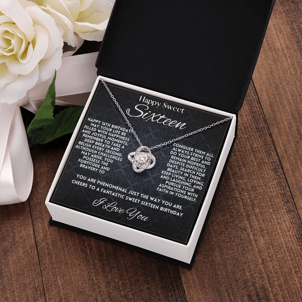 Sweet Sixteen Gifts For Girls - 16th Happy Birthday Gifts For 16 Year Old Girl - Necklace Jewelry With Message Card In A Gift Box from Mom and Dad Parents - Zahlia