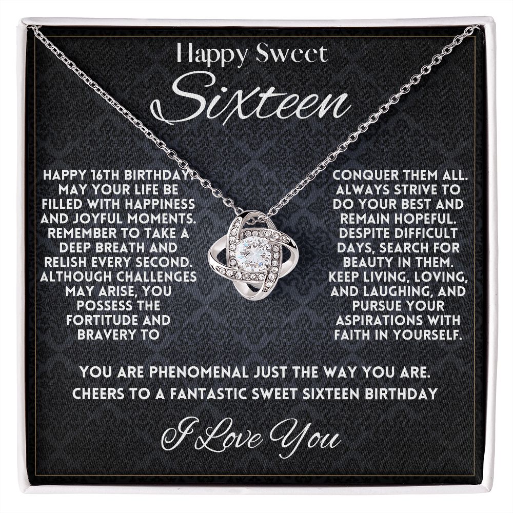 Sweet Sixteen Gifts For Girls - 16th Happy Birthday Gifts For 16 Year Old Girl - Necklace Jewelry With Message Card In A Gift Box from Mom and Dad Parents - Zahlia