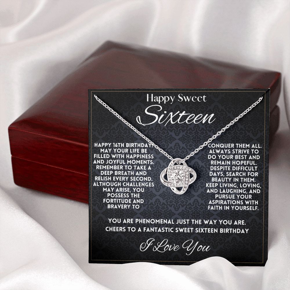 Sweet Sixteen Gifts For Girls - 16th Happy Birthday Gifts For 16 Year Old Girl - Necklace Jewelry With Message Card In A Gift Box from Mom and Dad Parents - Zahlia
