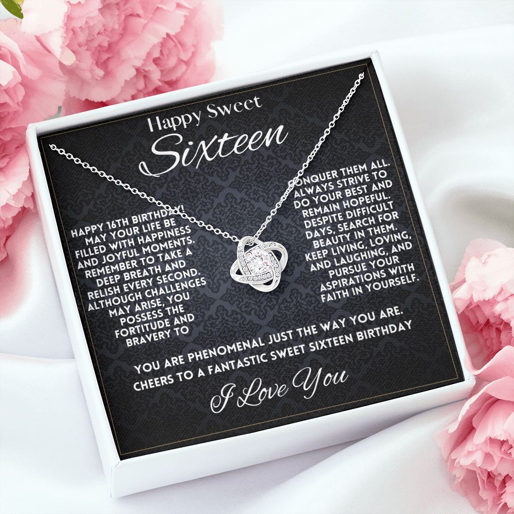 Sweet Sixteen Gifts For Girls - 16th Happy Birthday Gifts For 16 Year Old Girl - Necklace Jewelry With Message Card In A Gift Box from Mom and Dad Parents - Zahlia